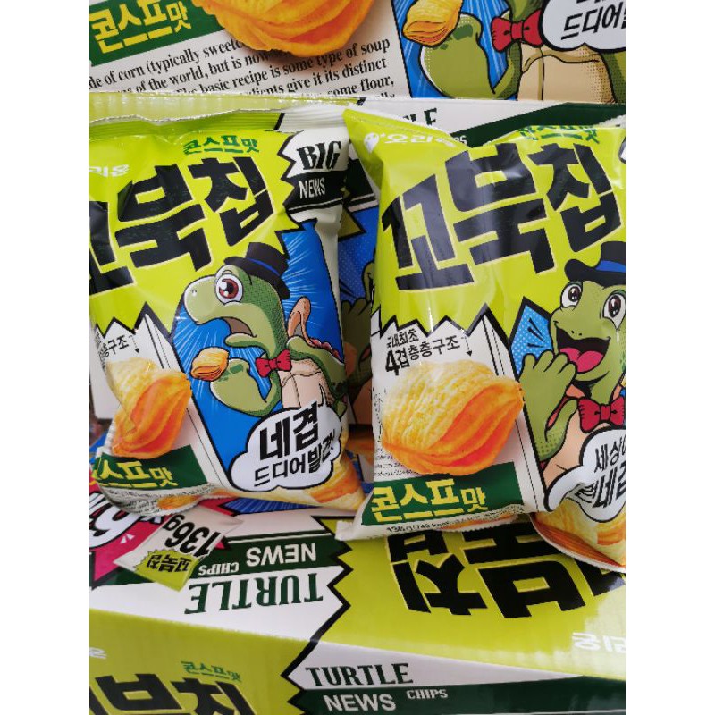 大包裝136g 韓國 ORION 好麗友 烏龜玉米脆片 玉米濃湯口味 烏龜餅乾 好市多