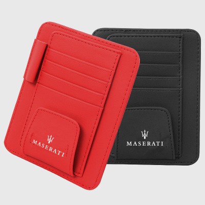 現貨 爆款瑪莎拉蒂 Maserati 遮陽板收納多功能 卡片夾 眼鏡架名片夾票
