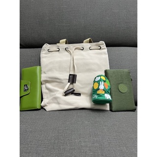 肩背包+錢包（全新）額外贈送二手綠長夾與杯套