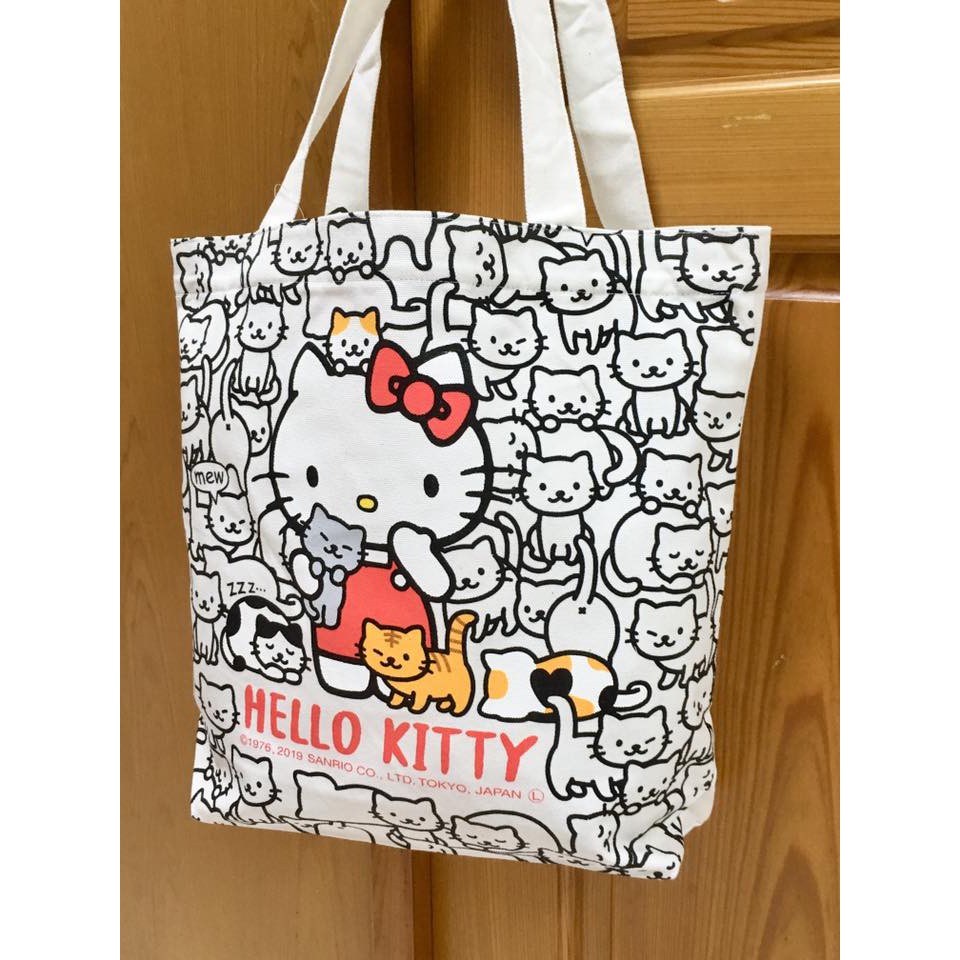 Hello Kitty 長型帆布托特包 (貓咪)