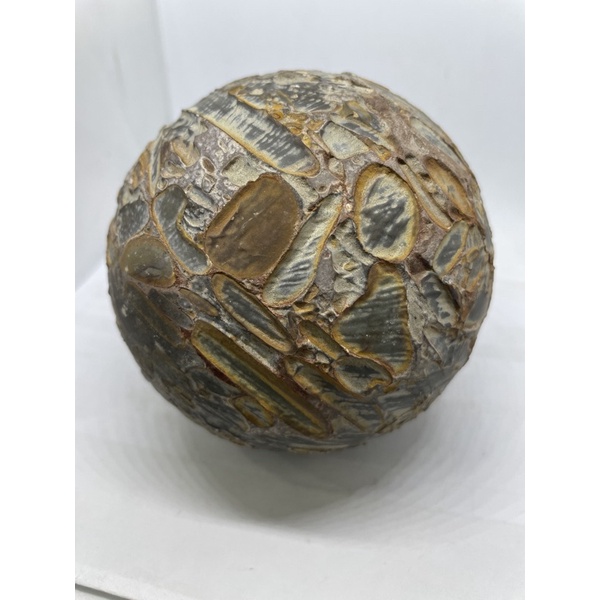 D5417稀有天然原礦/黃金女媧石 天然風化 原皮 球 擺件 直徑100mm