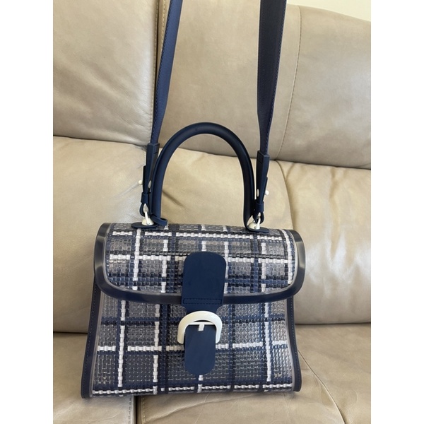 Delvaux 2021 PVC brilliant bag 五折 深藍格紋