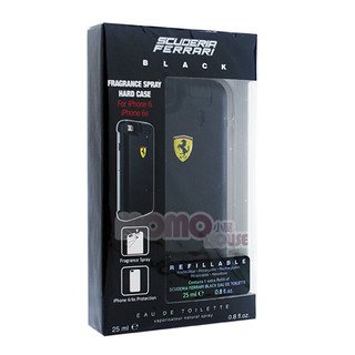 ☆MOMO小屋☆ Ferrari Black 黑色法拉利淡香水 手機殼禮盒組 (25ml*2) (IPHONE6)