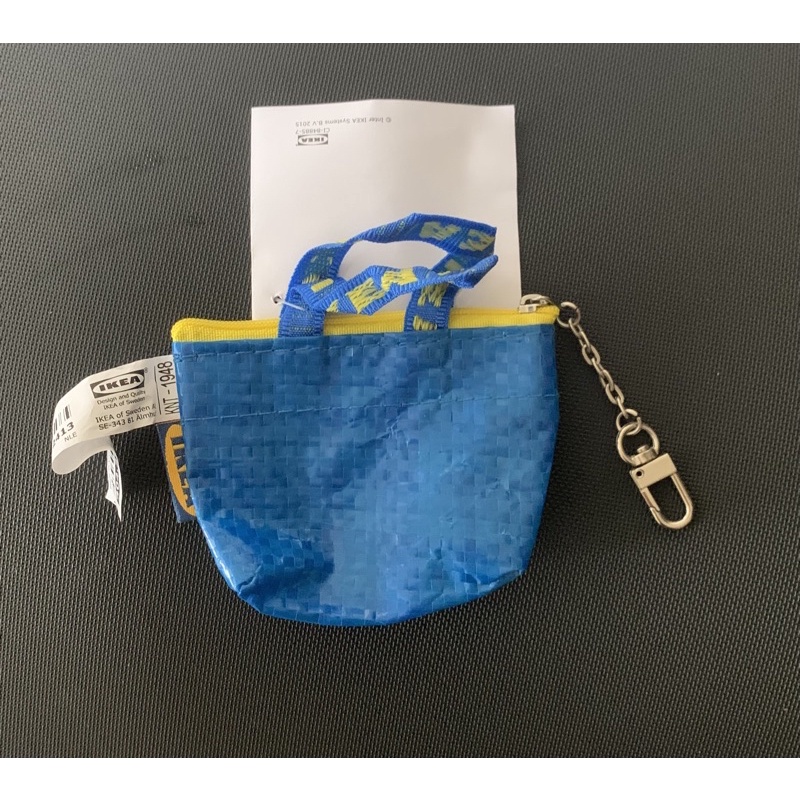 全新 正版 IKEA 迷你 零錢包 經典 購物袋 造型 藍色 小錢包 宜家 鑰匙包 鑰匙圈 包包掛飾