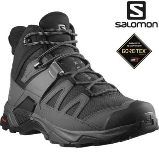 Salomon X Ultra 4 Mid Wide 男款Gore-tex防水登山鞋 L41294600 黑/灰/珍珠藍