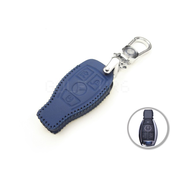 Benz 賓士 鑰匙皮套 免持發動 B C E S Class GLC CLA GLK ML AMG 系列 新款 藍色