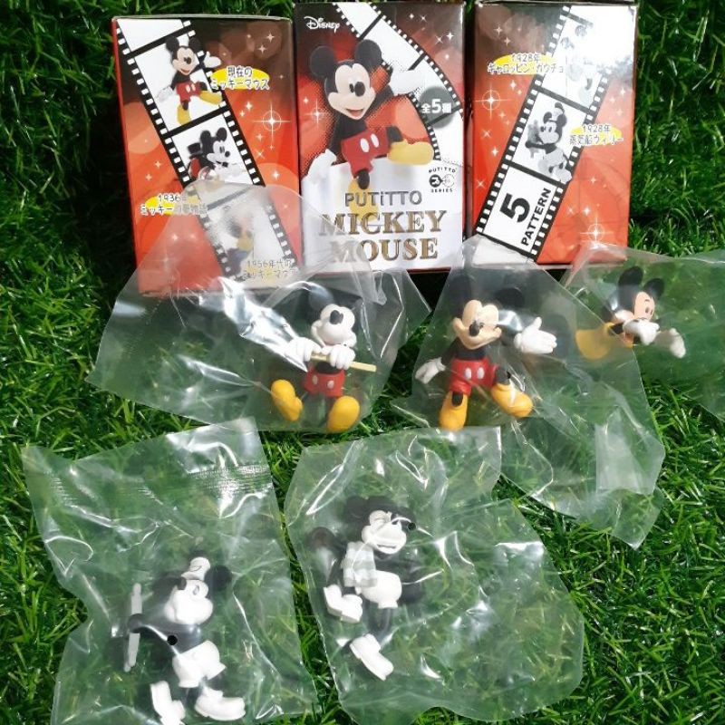👍日本正版 迪士尼 米奇 Mickey 杯緣子 PUTITTO 米老鼠 黑白米奇 公仔 扭蛋 盒玩 復古米奇 小公仔