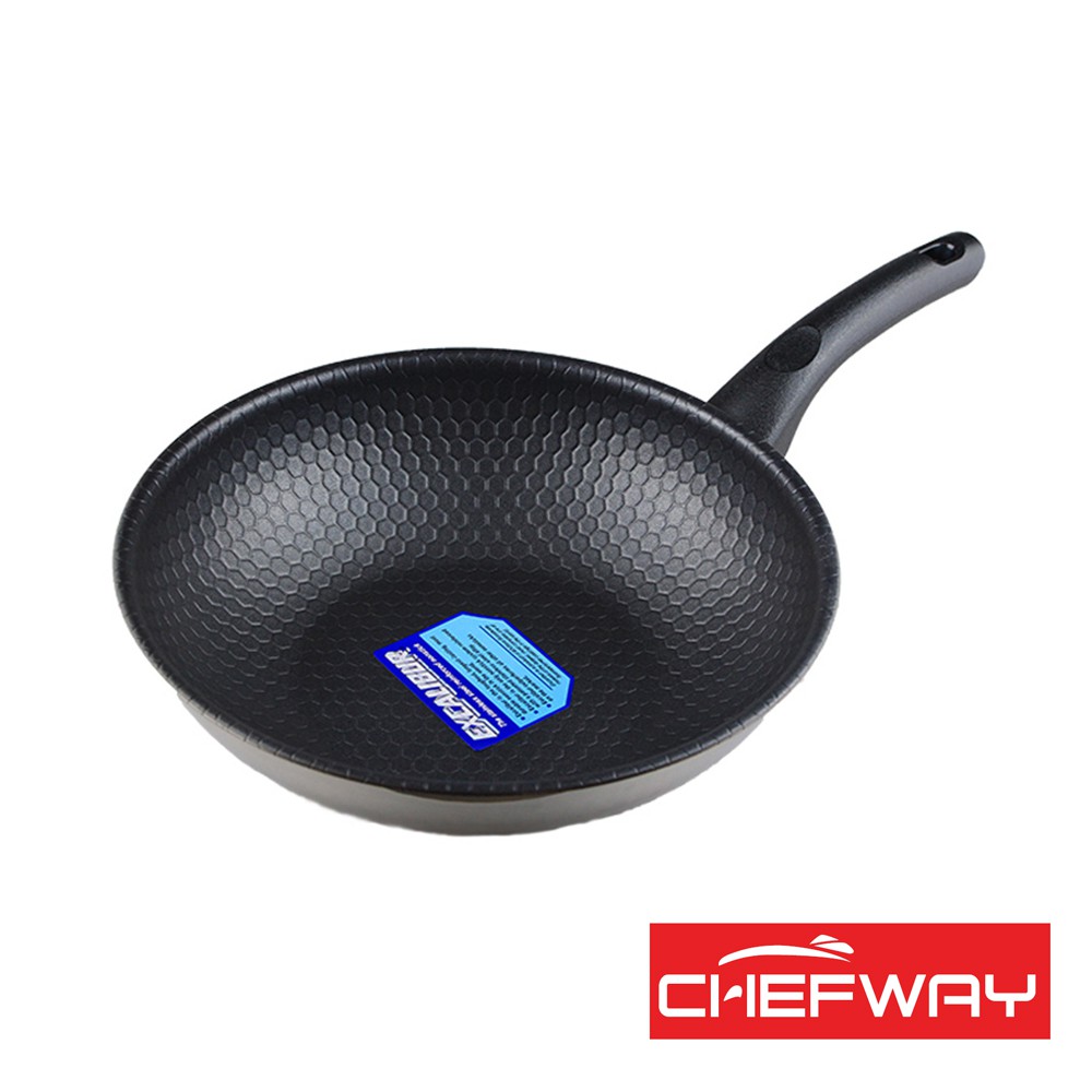 韓國CHEFWAY 蜂巢式三層鋼不沾炒鍋26cm 索樂生活