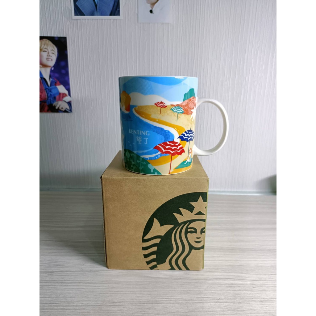 Starbucks 台灣星巴克 2014 景點趣旅行趣一起趣 墾丁 馬克杯 城市杯 16oz 沙灘船帆石鵝鑾鼻燈塔南門