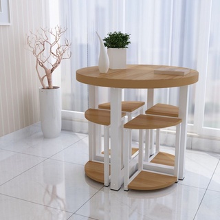 《生活品味家》創意完美空間設計現代感咖啡桌椅組淺胡桃