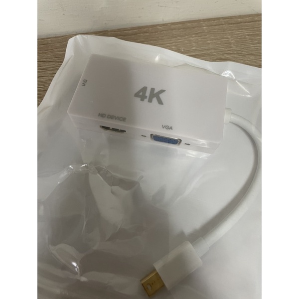 ［全新 4K］免運Mini DP to VGA DVI HDMI 4K超高解析度 現貨 原廠全新