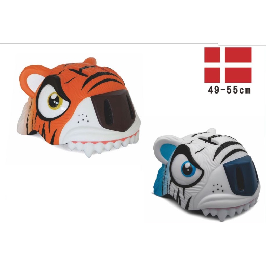 丹麥恐龍 3D安全帽 老虎、瘋狂 滑板 滑步車 兒童 幼兒 直排輪LED燈 白老虎 crazy saety安全手套