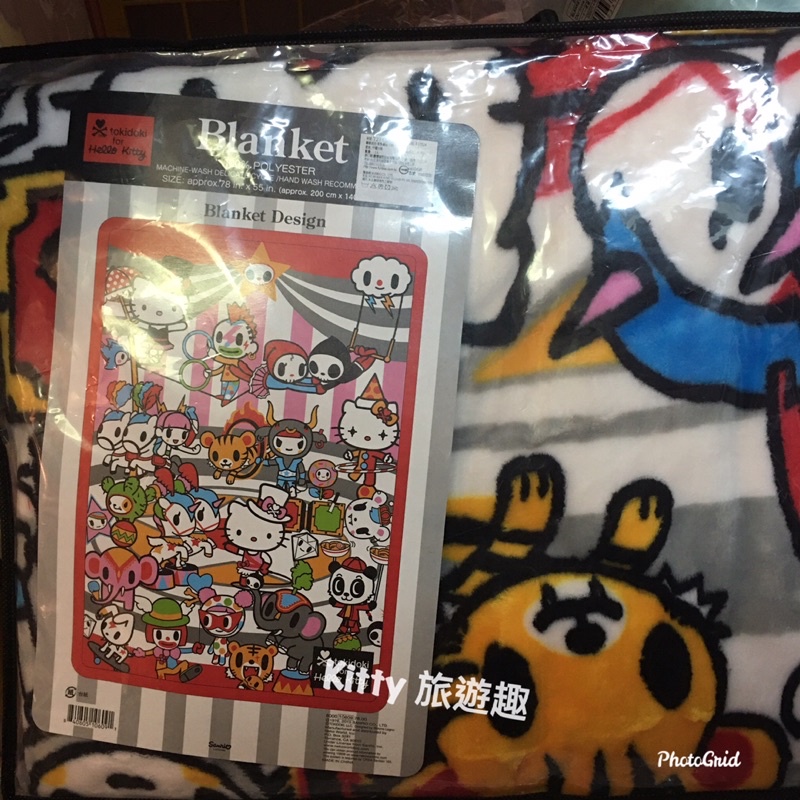 [Kitty 旅遊趣] Hello Kitty 毛毯 tokidoki與凱蒂貓聯名款 單人毯子 被子 200x140cm