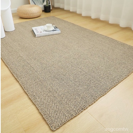 日式客廳劍麻新品麻傢地毯邊魚骨紋定製編織簡約地墊菲爾手工北歐 ZCSW