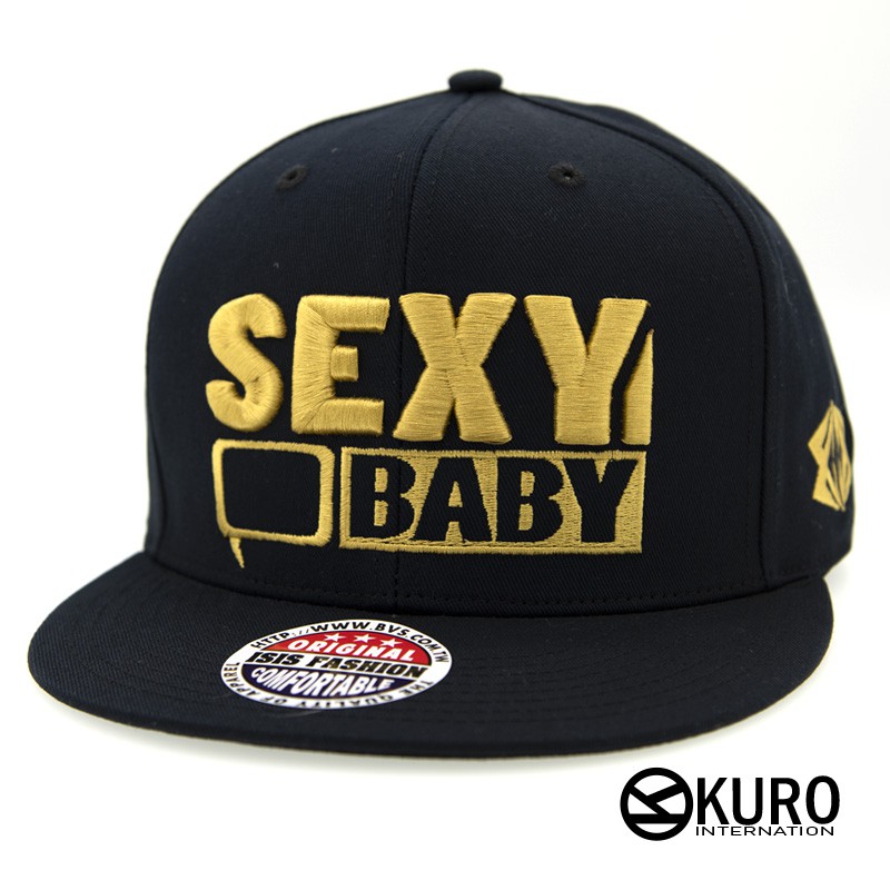 KURO-SHOP黑色SEXY BABY電繡潮流板帽棒球帽