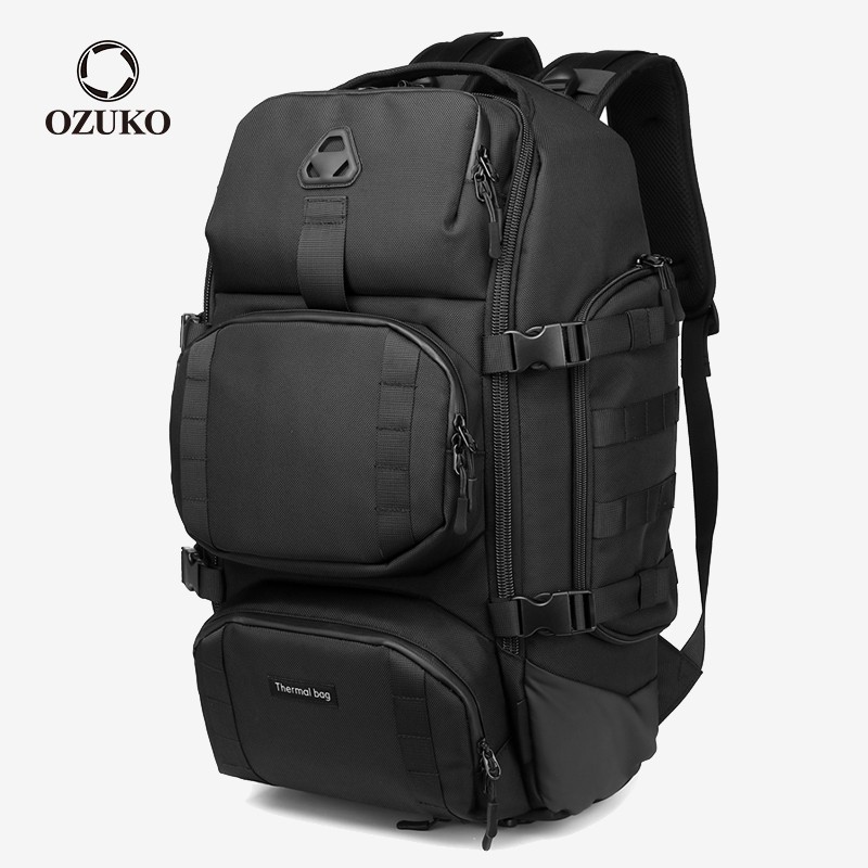 Ozuko 大容量 USB 充電防水牛津戰術背包高品質戶外旅行袋
