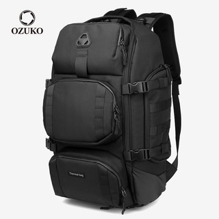 Ozuko 大容量 USB 充電防水牛津戰術揹包高品質戶外旅行袋