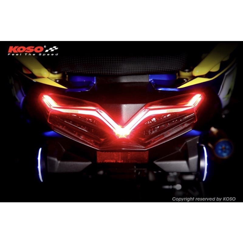 『XZ』KOSO 隼尾 後燈 尾燈 尾燈組 方向燈 煞車燈 燻黑 燈殼 YAMAHA FORCE