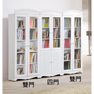 【全臺傢俱】HY-25 瑪莎 鄉村 8尺書櫃組(可拆售) 臺灣製造 / 2.7尺雙門 / 四門書櫃