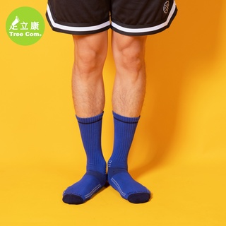 足立康TreeCom除臭襪 格線拼接減壓型高筒運動襪 襪子男款 型號FP503（藍色）