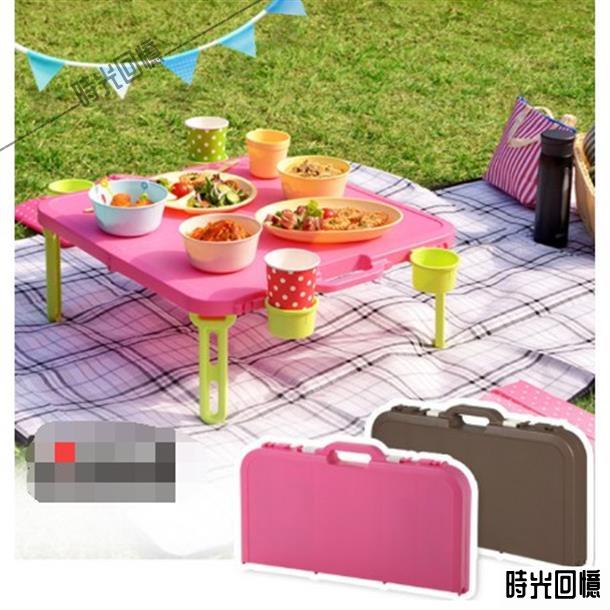 ✌伸和折疊桌可攜式戶外露營野餐桌簡易超輕自駕塑膠小桌子｜時光精品520
