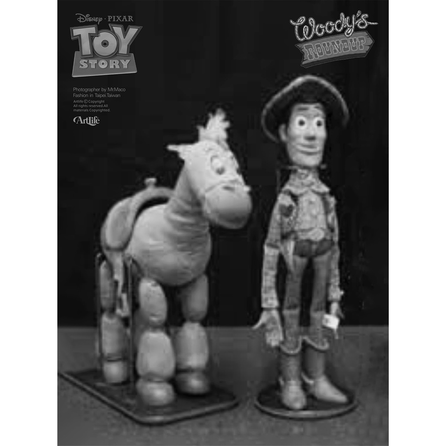 Artlife ㊁ PIXAR Toy Story Woody Roundup トイストーリー 玩具總動員 黑白胡迪紅心