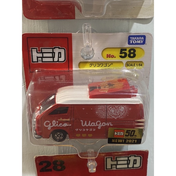 日本限定紀念固力果 X TOMICA 固力果 麵包車  TOMICA No.58 POCKY棒巧克力棒 吊卡 新車貼