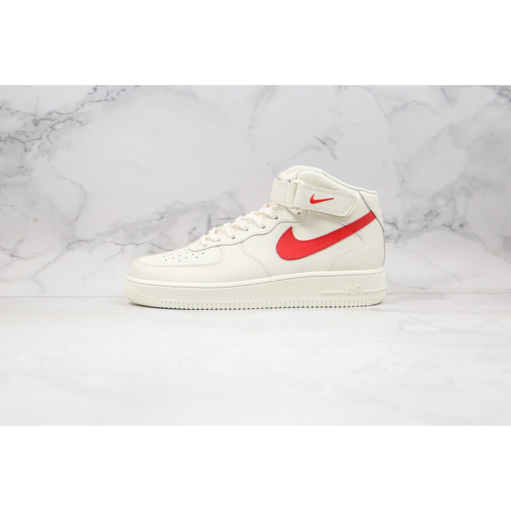 nike air force 1 mid sail university red