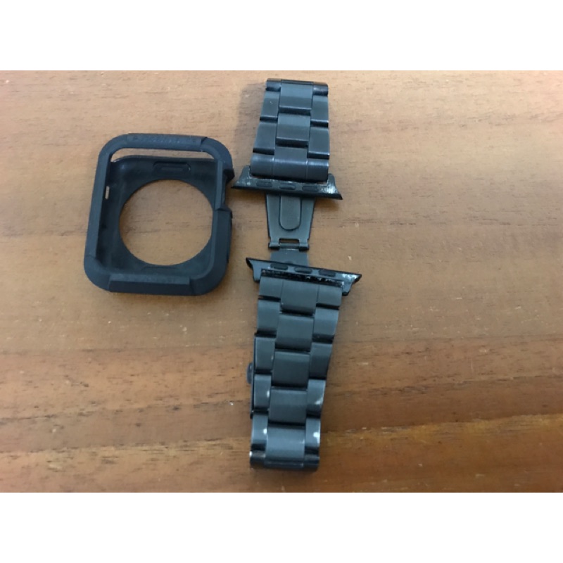 Apple Watch S2 S3 42 mm 保護套及副廠鋼鍊