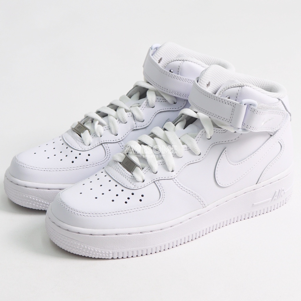 [歐鉉]NIKE AIR FORCE 1 MID '07 全白 中筒 魔鬼氈 DD9625-100 CW2289-111