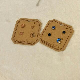 Berry's 星空宇宙四件組耳環 全新 現貨 不對稱 星星 月亮 星球 多件組 耳環組 組合式