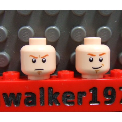 【積木2010-人偶頭】Lego樂高-全新 人頭116 橘眉微笑/發怒 膚色雙面人頭