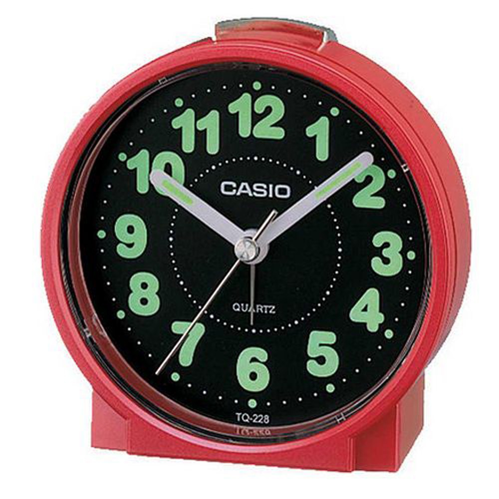 【CASIO】圓形桌上型鬧鐘-紅(TQ-228-4)正版宏崑公司貨