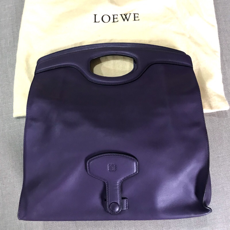 Loewe 手提包 手拿包 兩用包 二手 紫 專櫃正品