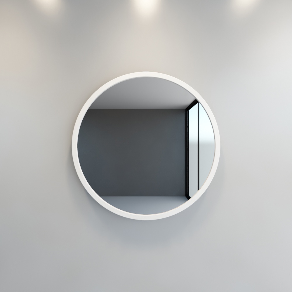 現貨-不鏽鋼浴室圓鏡-白色60*60cm-免運