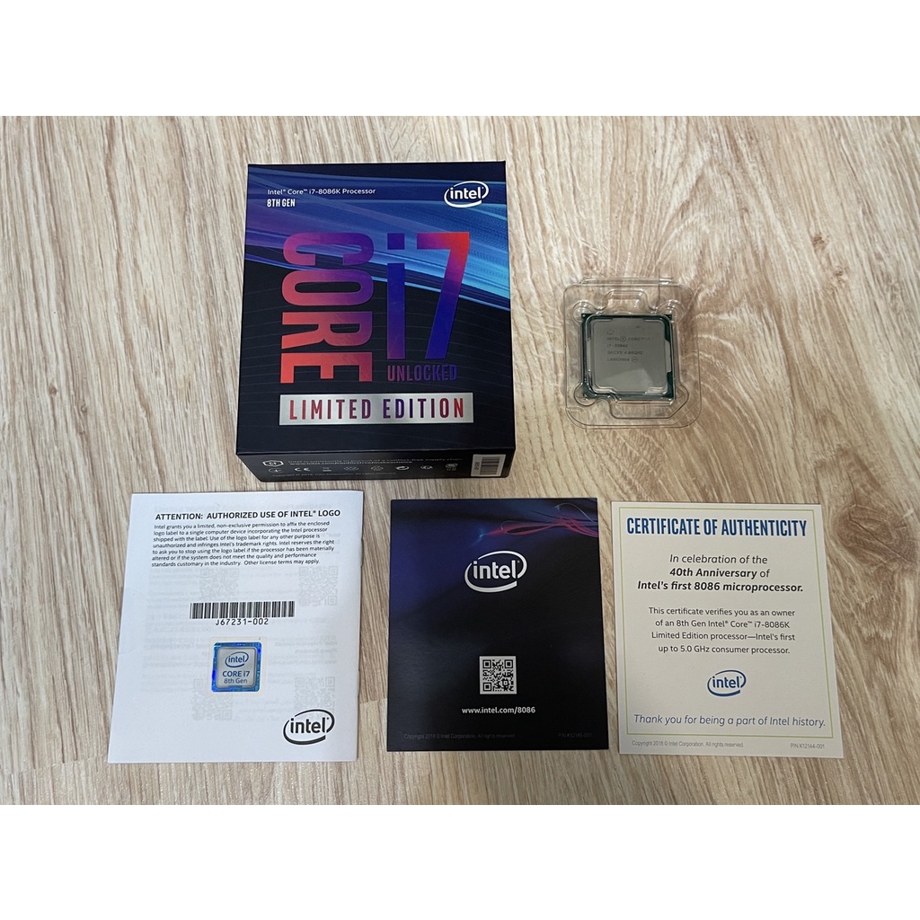 Intel Core I7 8086K 4.0GHz 1151 CPU 盒裝完整 40周年限量版 8700K進階版