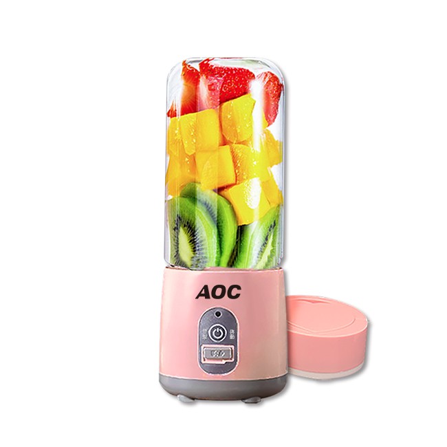 AOC艾德蒙 USB充電 玻璃隨行杯果汁機 岩石粉(K0071-AP)