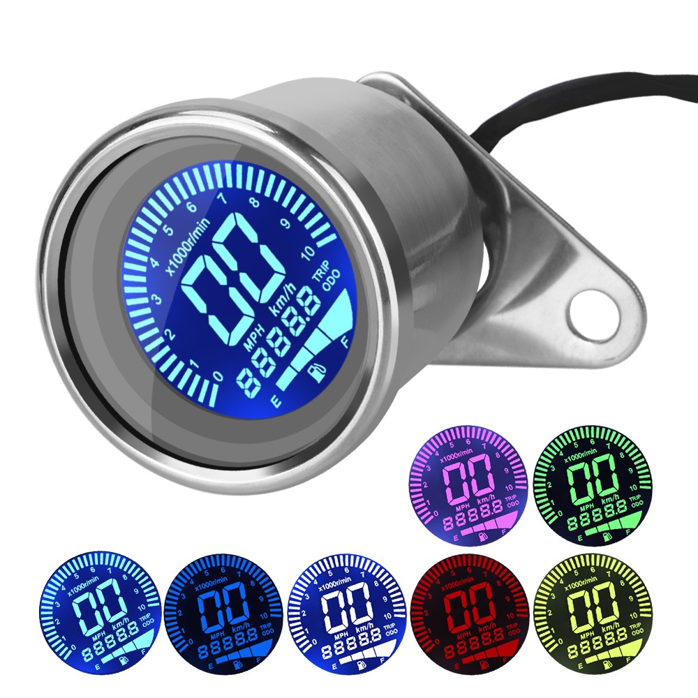 Lcd 里程表led 轉速表指示器摩托車數字車速表 蝦皮購物