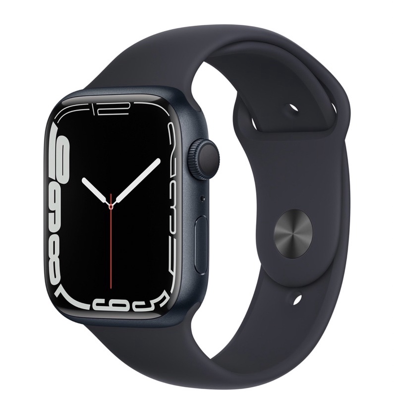 ✨現貨✨Apple Watch s7 45mm午夜色鋁金屬錶殼；運動型錶帶黑色的