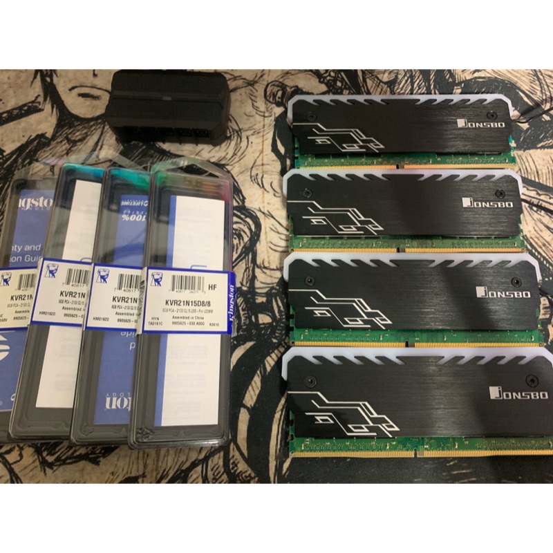 金士頓 DDR4 2133 8GX4含喬思伯RGB流光散熱馬甲超頻直上3000MHz （非2400 2666 3200）