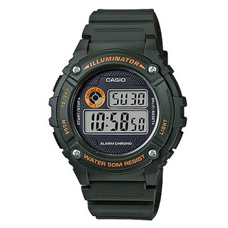 【CASIO】機械設計感電子錶-綠(W-216H-3B)正版宏崑公司貨