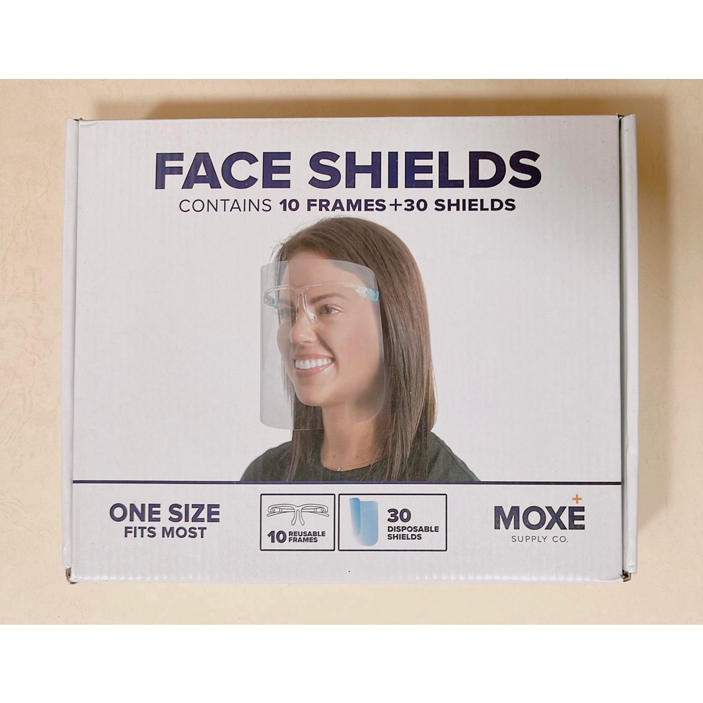 全新 已拆封 便宜賣 美國原裝 MOXE Face Shields 防護面罩(內含框架*8 + 面罩*28) 眼鏡式