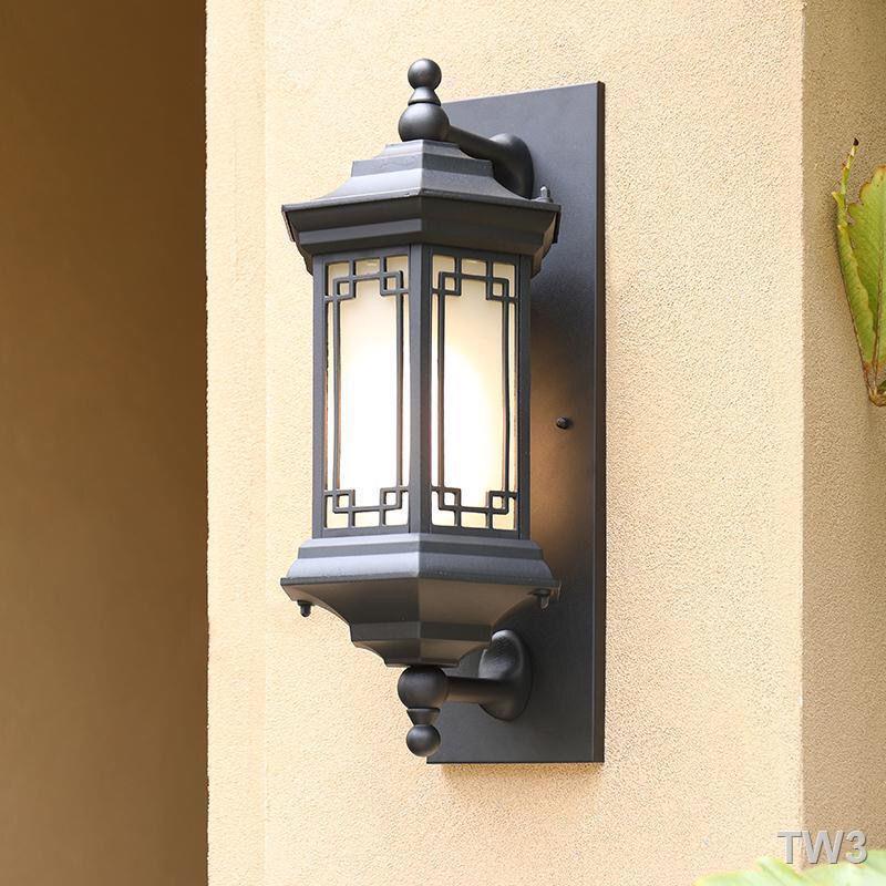 ┅♠☬戶外壁燈防水庭院燈過道陽臺燈墻壁燈中式進門燈太陽能壁燈免接線