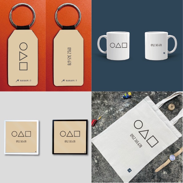 【魷魚遊戲】布提袋｜馬克杯｜鑰匙圈｜鋁框畫｜客製化電話號碼 送禮 名片 Netflix 韓國影集 雙門洞 成奇勳 姜曉