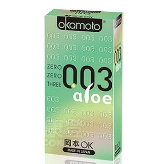 日本岡本Okamoto 003蘆薈保險套(一盒6枚入)【Condoms保險套】