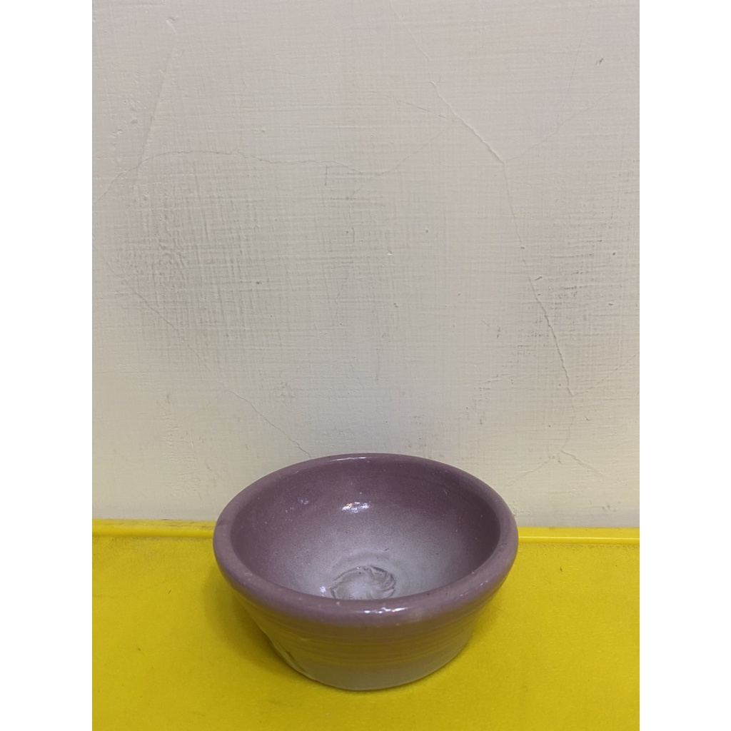 二手 9.99全新 藝術品-粉紫色陶瓷碗/小菜碟/菸灰缸(現貨)