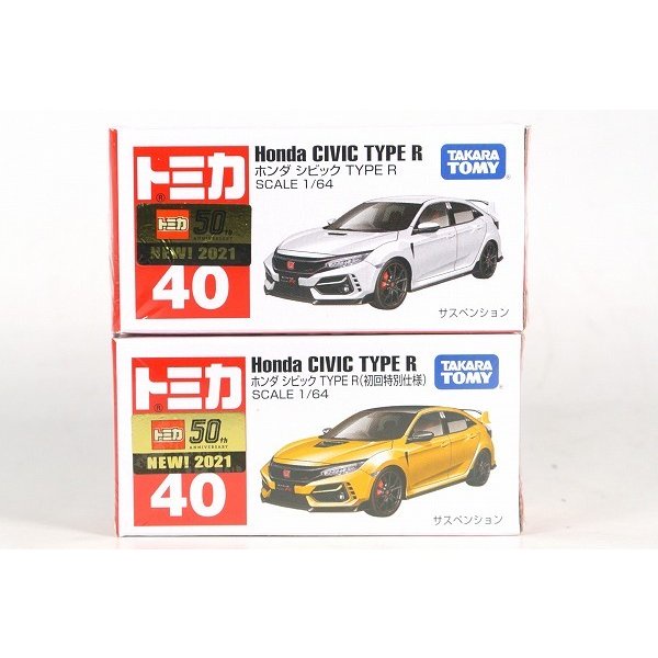 有新車貼 Tomica 40 HONDA CIVIC TYPE R 本田CIVIC TYPE R 一般+初回 2台一組