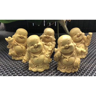 【東天佛俱】黃楊木五福臨門 Q版彌勒佛 Q版小和尚 木雕裝飾 居家擺件擺飾