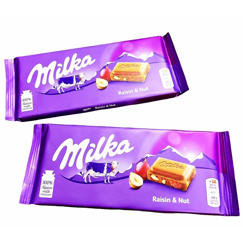 （即期良品）Milka 葡萄乾榛果牛奶巧克力 100g