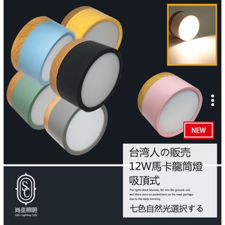 尚丞照明 LED 12瓦 馬卡龍 吸頂燈 臺灣出貨 筒燈 小壁燈 小夜燈 走道燈 玄關燈 北歐風 免開孔 圓形